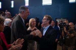 Feijóo y Albiol, en octubre de 2022, en un acto del PP en Barcelona.