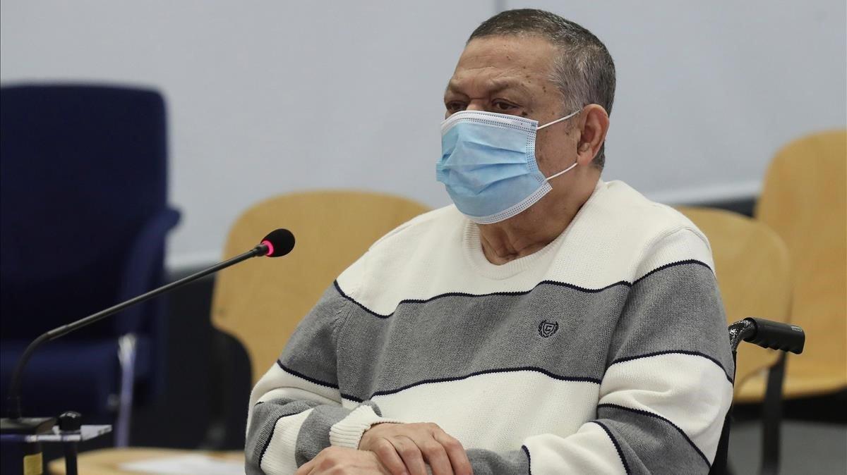 El excoronel salvadoreño Inocente Montano, en el banquillo de los acusados, este lunes en la Audiencia Nacional.
