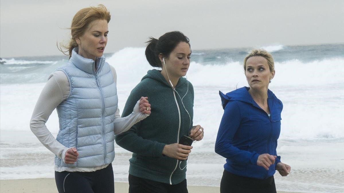 Nicole Kidman, Reese Witherspoon y Shailene Woodley, en la serie ’Big little lies’. 