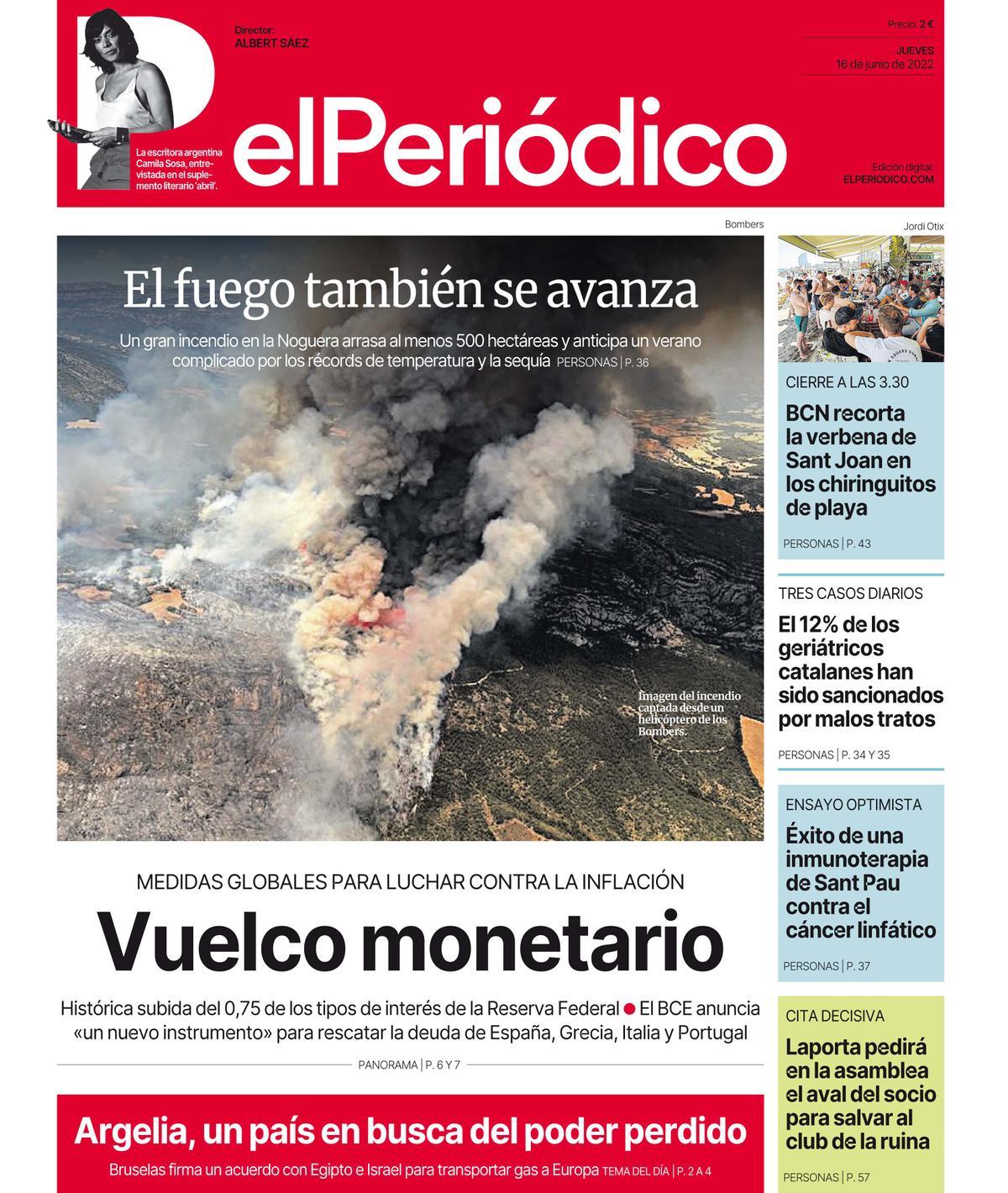 La portada de EL PERIÓDICO del 16 de junio de 2022