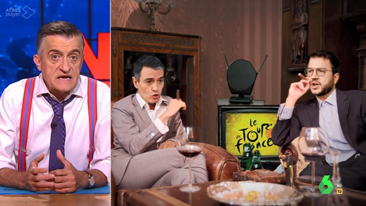 Pedro Sánchez y Pere Aragonès, en ’El intermedio’. Pedro Sánchez y Pere Aragonès, en ’El intermedio’.