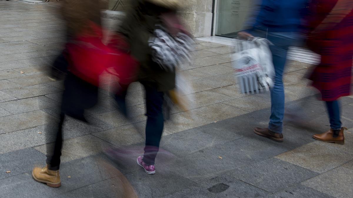 Día de compras en el centro de Barcelona. Día de compras en el centro de Barcelona.