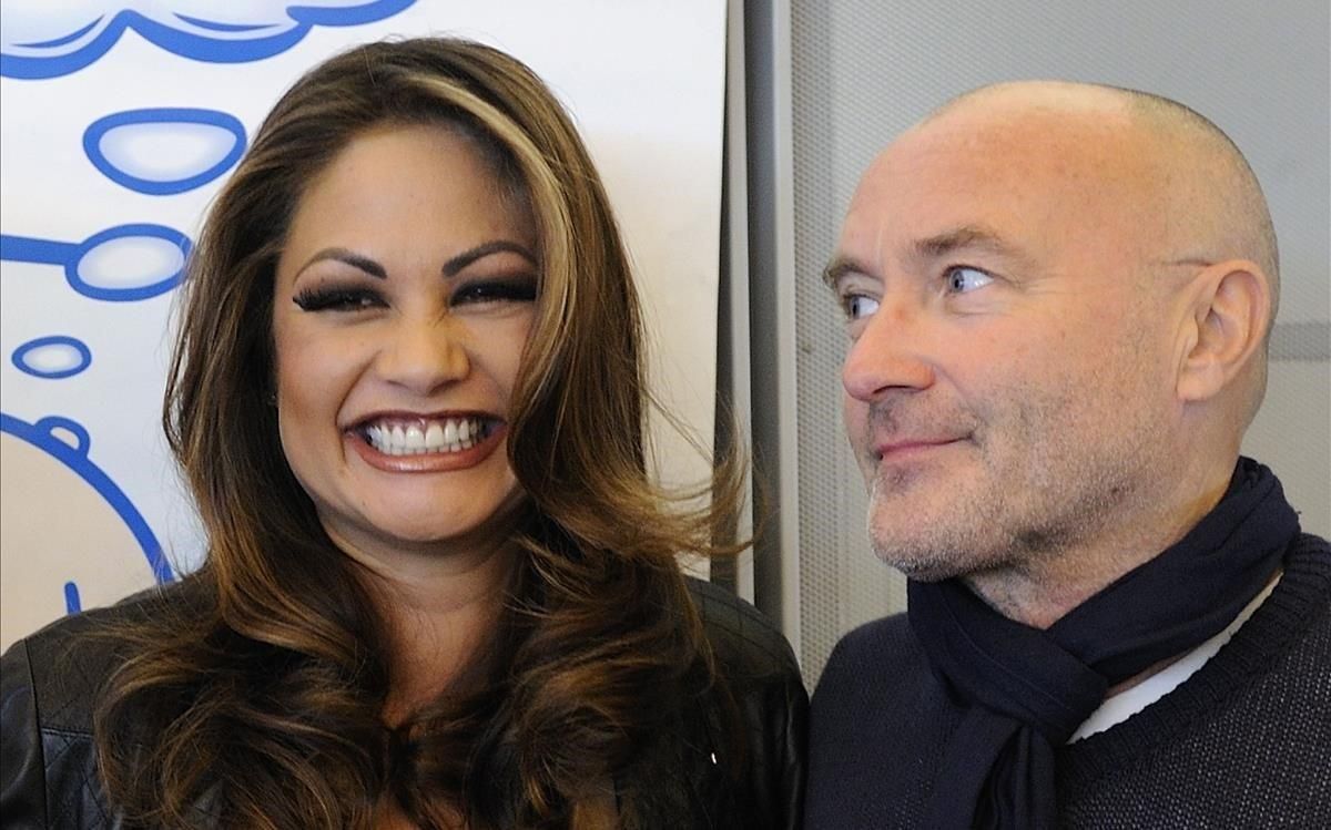 Orianne Cevey y Phil Collins. Orianne Cevey y Phil Collins.