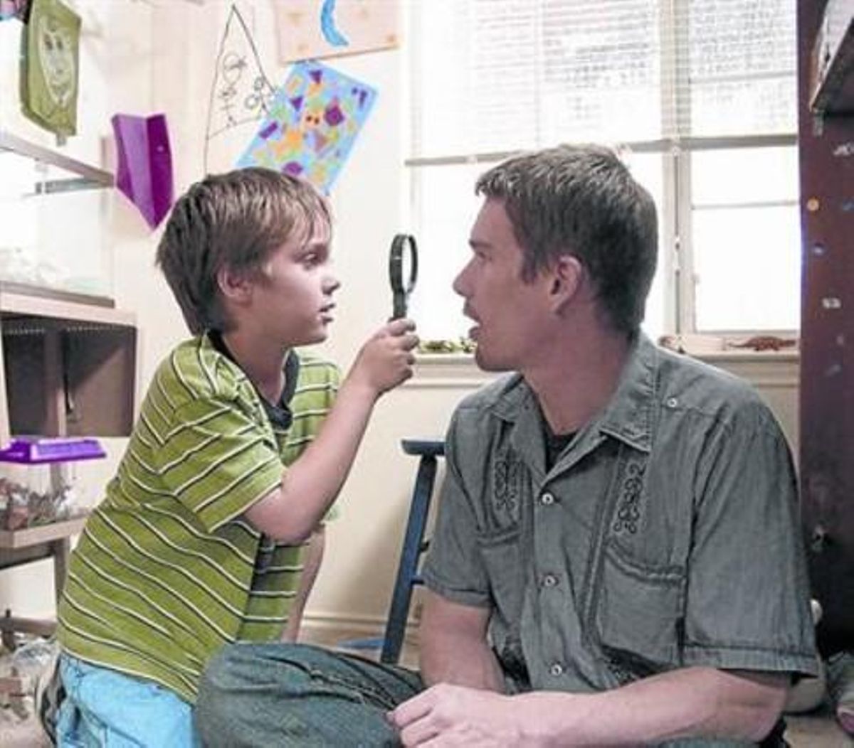 Ellar Coltrane y Ethan Hawke, enuna imagen de ’Boyhood’. Ellar Coltrane y Ethan Hawke, enuna imagen de ’Boyhood’.
