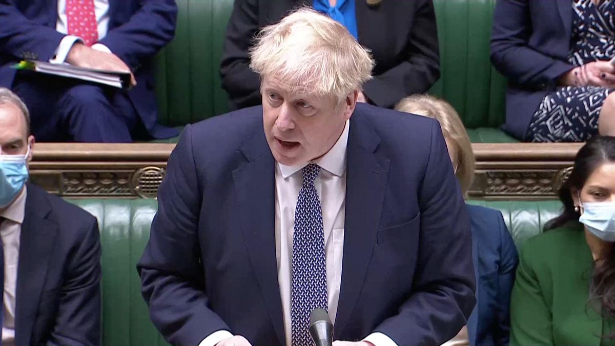 El primer ministro británico, Boris Johnson, durante su intervención en el Parlamento este miércoles. El primer ministro británico, Boris Johnson, durante su intervención en el Parlamento este miércoles.