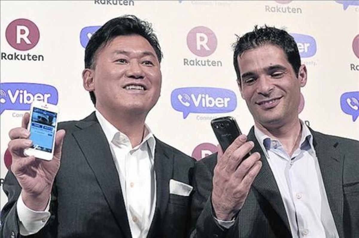 Mikitani y Marco, ayer, en Tokio (Japón) Mikitani y Marco, ayer, en Tokio (Japón)