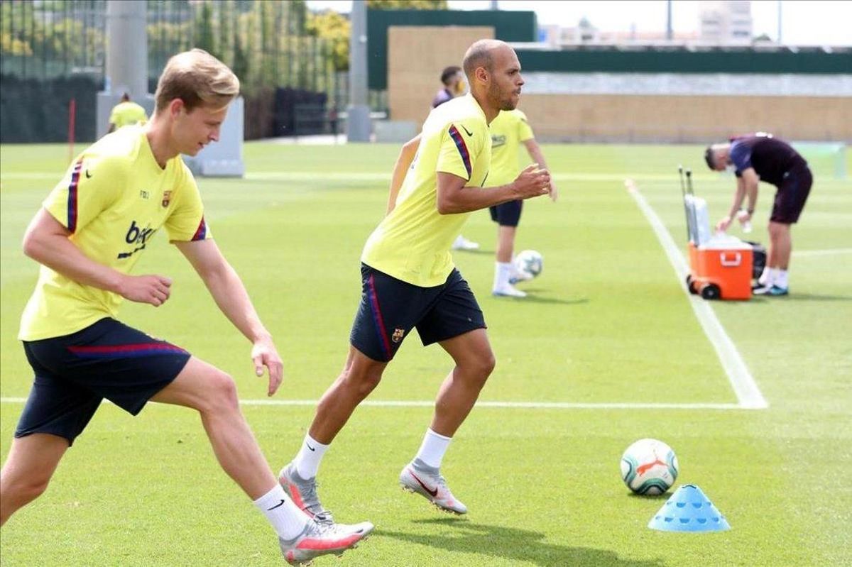 De Jong, en un entrenamiento en la Ciutat Esportiva De Jong, en un entrenamiento en la Ciutat Esportiva