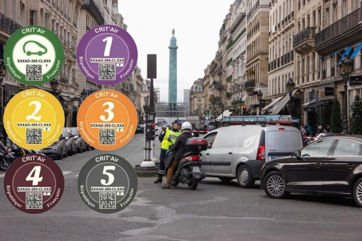 Las viñetas de París que clasifican los vehículos en función de su nivel de emisiones.