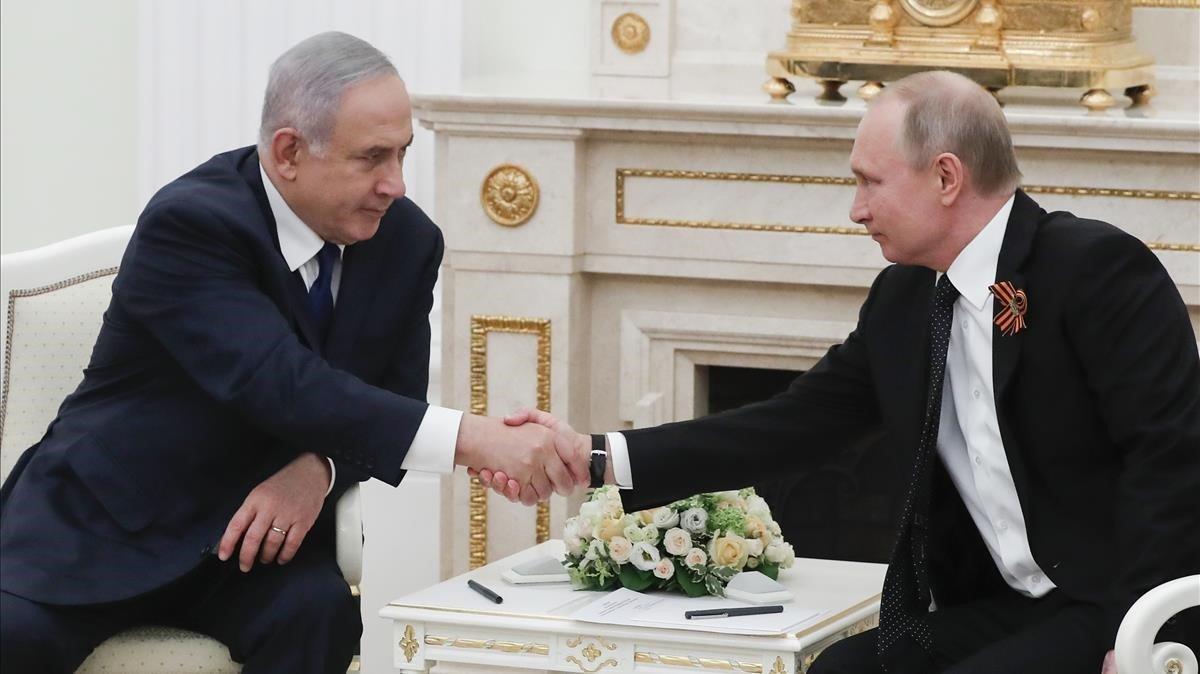 Vladimir Putin y Binyamin Netanyahu en el Kremlin en el mes de mayo del año pasado.