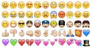 Algunos de emoticonos que se utilizan en WhatsApp.