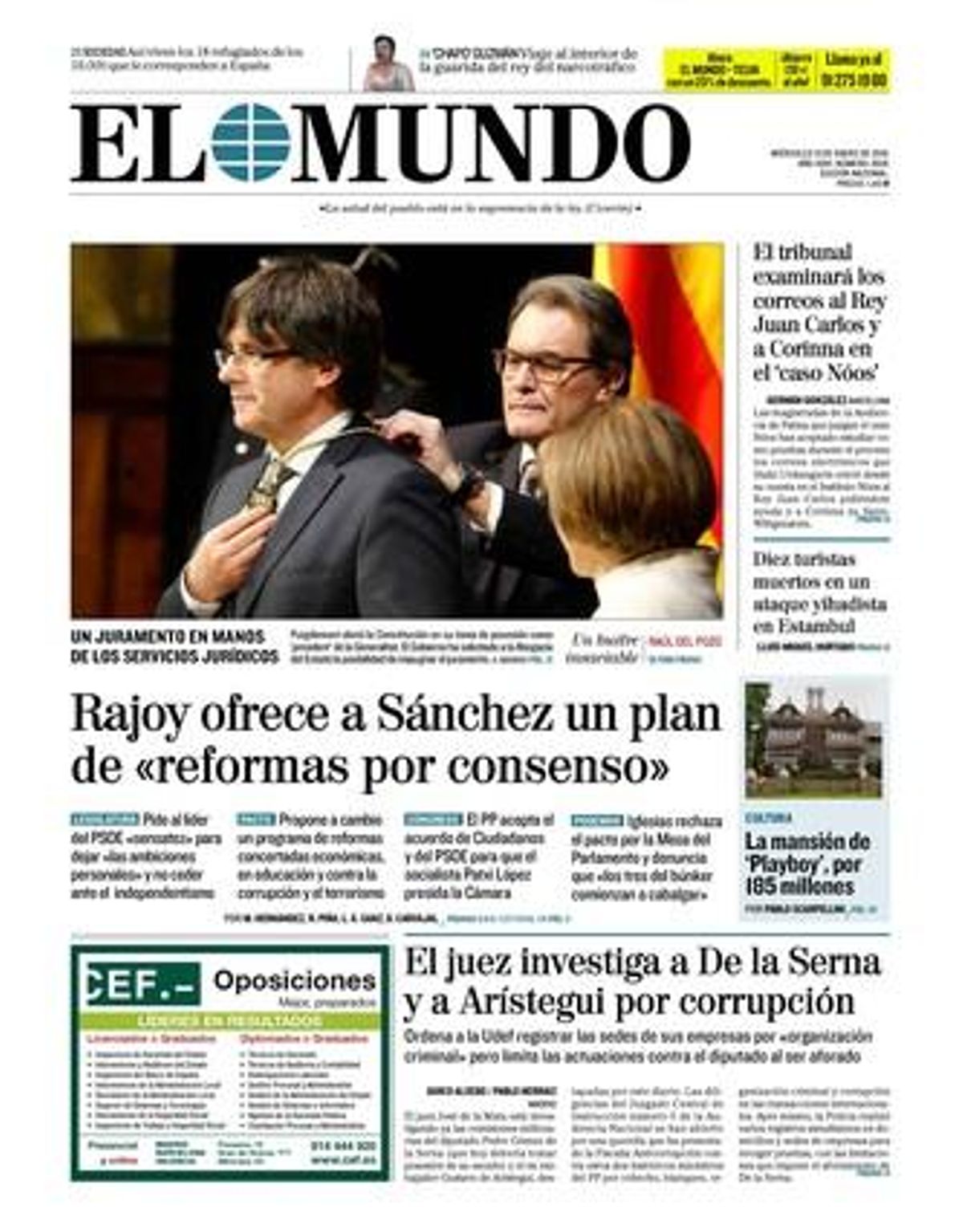 De Puigdemont, Felipe VI y el primer acuerdo de legislatura entre PP, PSOE y C's De Puigdemont, Felipe VI y el primer acuerdo de legislatura entre PP, PSOE y C's