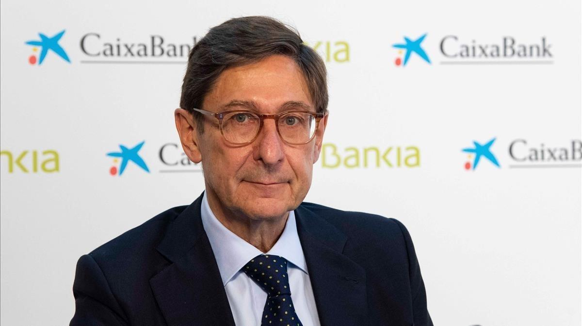 El presidente de BFA y Bankia, José Ignacio Goirigolzarri, durante la presentación de la fusión con CaixaBank.
