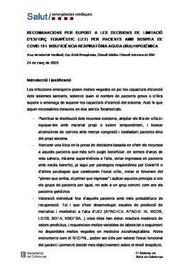 Recomendaciones del Servei d’Emergències Mèdiques ante pacientes con coronavirus.