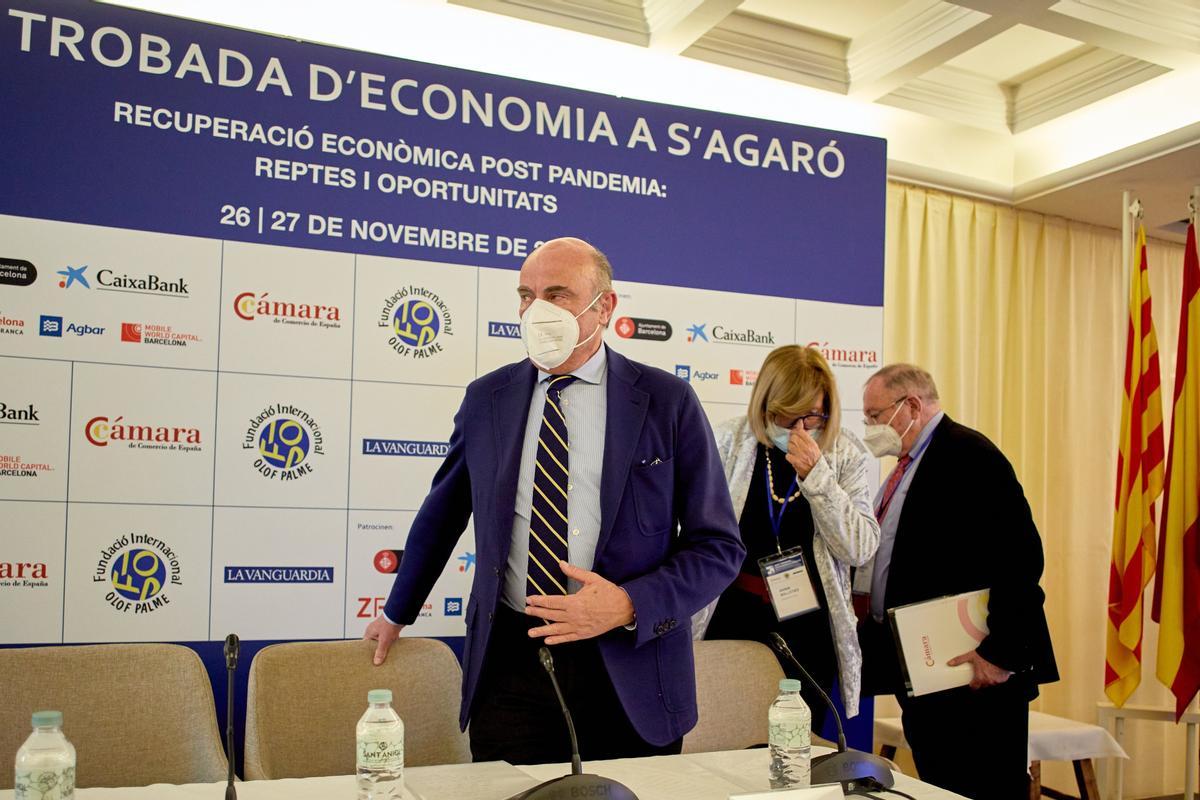 El vicepresidente del BCE, Luis de Guindos, en la inauguración del XXVI Encuentro de Economía de S’Agaró.