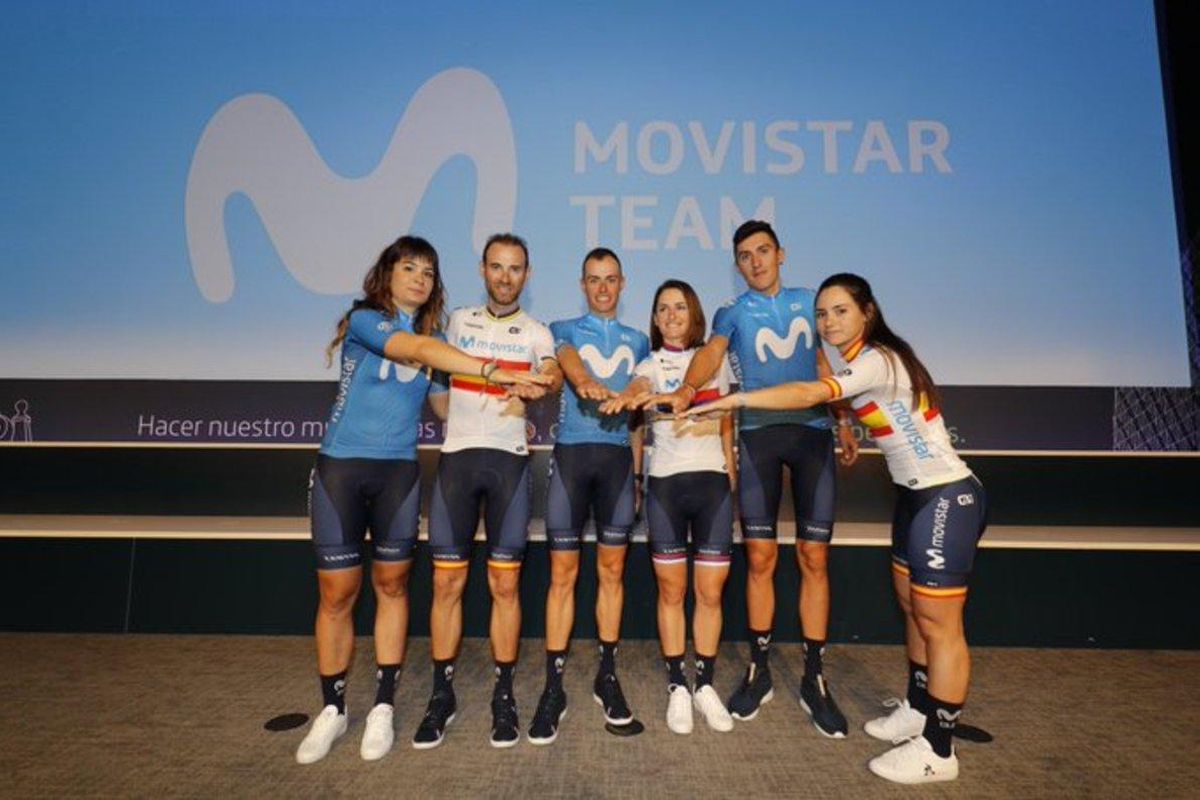 De izquierda a derecha, Sheila Gutiérrez, Alejandro Valverde, Enric Mas, Jelena Eric, Marc Soler y Lourdes Oyarbide, en Madrid. De izquierda a derecha, Sheila Gutiérrez, Alejandro Valverde, Enric Mas, Jelena Eric, Marc Soler y Lourdes Oyarbide, en Madrid.