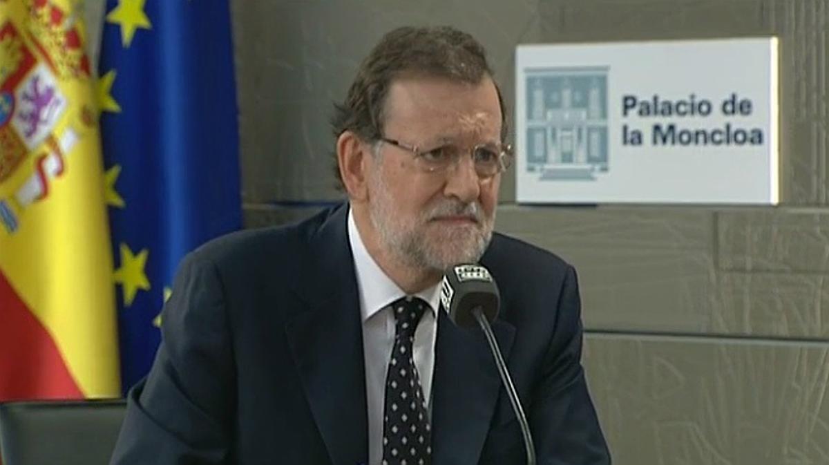 El presidente del Gobierno, Mariano Rajoy, en un momento de la entrevista.