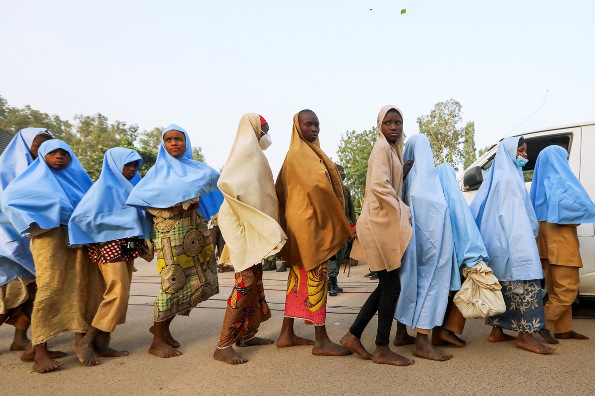 Algunas de las niñas secuestradas en Nigeria. Algunas de las niñas secuestradas en Nigeria.
