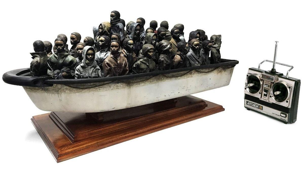 La obra de Banksy que se puede ganar si se acerta su peso. La obra de Banksy que se puede ganar si se acerta su peso.