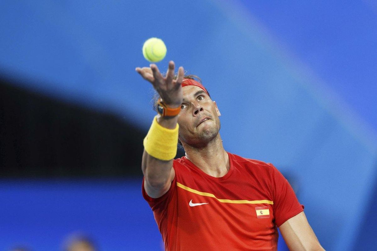 Rafael Nadal, en su victoria. Rafael Nadal, en su victoria.