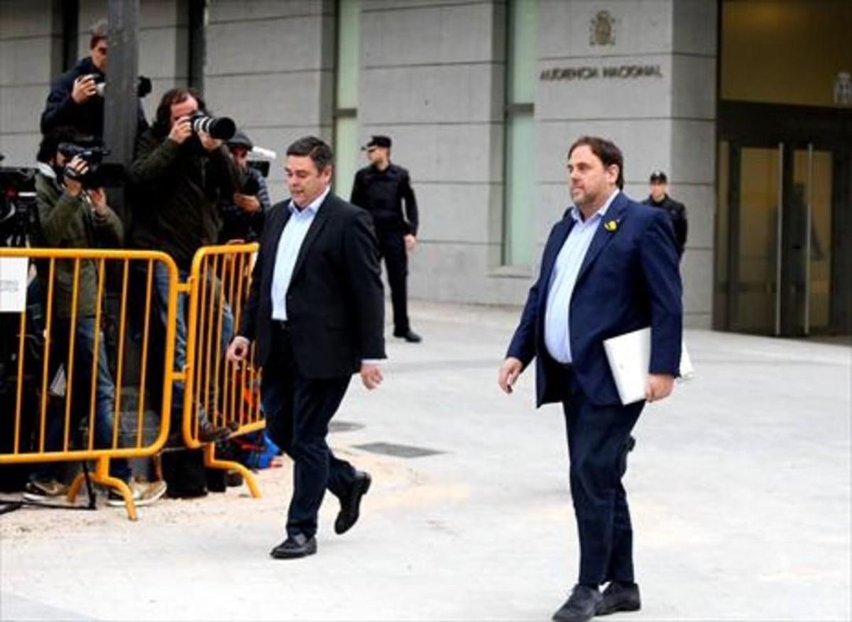Oriol Junqueras, a su llegada a la Audiencia Nacional, el jueves. Oriol Junqueras, a su llegada a la Audiencia Nacional, el jueves.