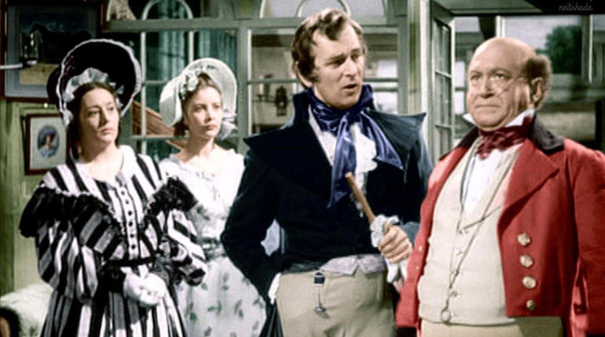 Una imagen coloreada de la película ’The Pickwick Papers’, de 1952, con James Hayter en el papel de Samuel Pickwick (derecha). 