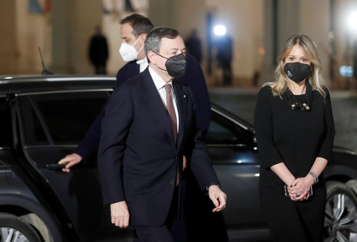 Mario Draghi llega al palacio del Quirinale, este viernes. Mario Draghi llega al palacio del Quirinale, este viernes.