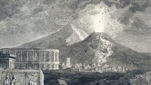 Un grabado que recrea la erupción del Vesubio del año 79.