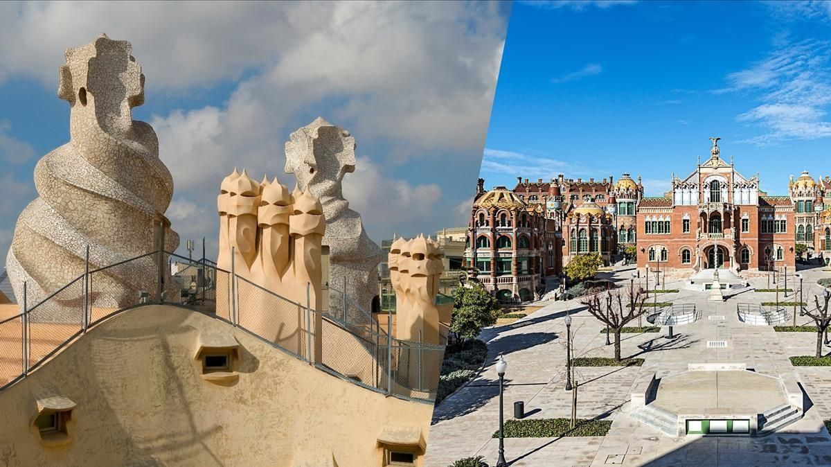 La Pedrera (izquierda) y el recinto modernista del Hospital de Sant Pau. La Pedrera (izquierda) y el recinto modernista del Hospital de Sant Pau.
