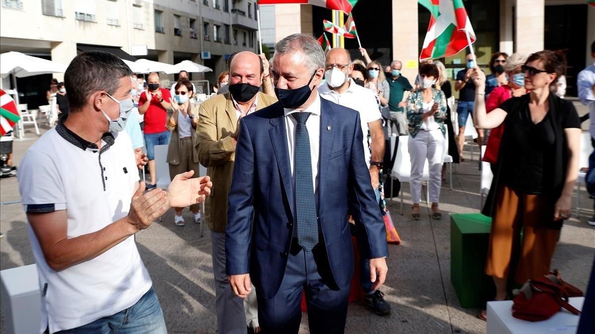 Iñigo Urkullu, en un mitin del PNV, en San Sebastián. Iñigo Urkullu, en un mitin del PNV, en San Sebastián.