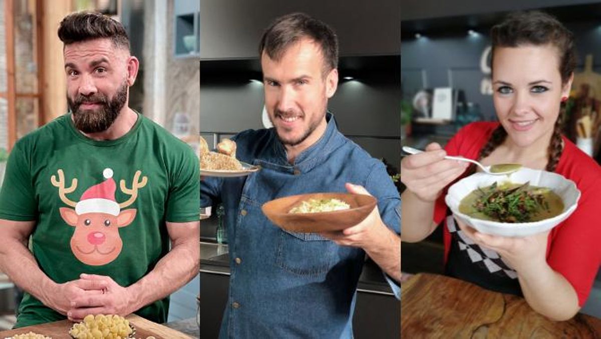 De izquierda a derecha: Marc Ribas, Arnau París y Gessamí Caramés, los tres presentadores del programa ’Cuines’. De izquierda a derecha: Marc Ribas, Arnau París y Gessamí Caramés, los tres presentadores del programa ’Cuines’.