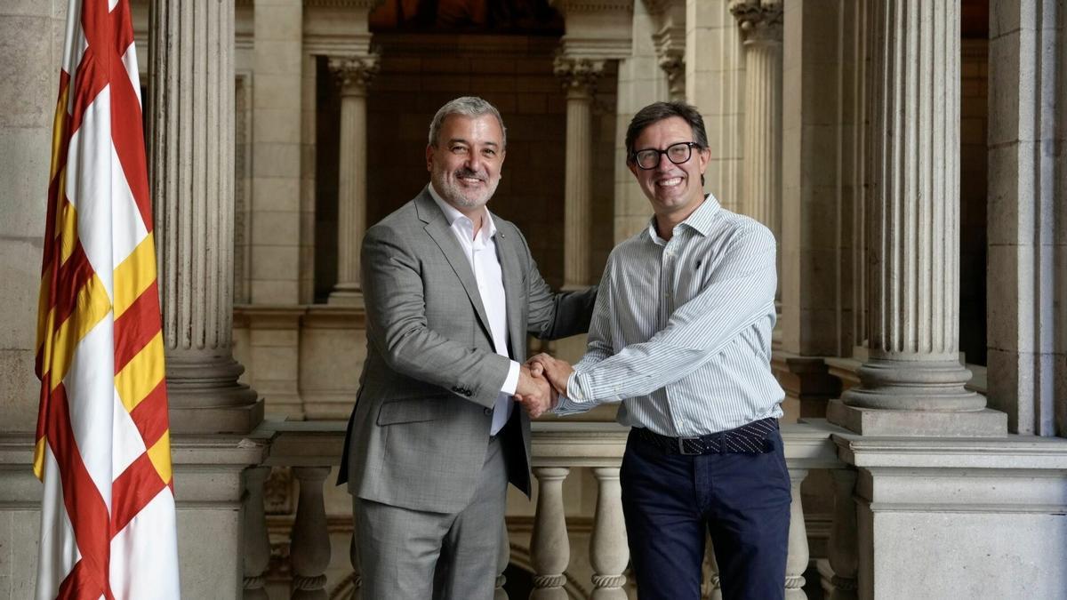 El alcalde de Barcelona, Jaume Collboni, con el alcalde de Florencia, Dario Nardella