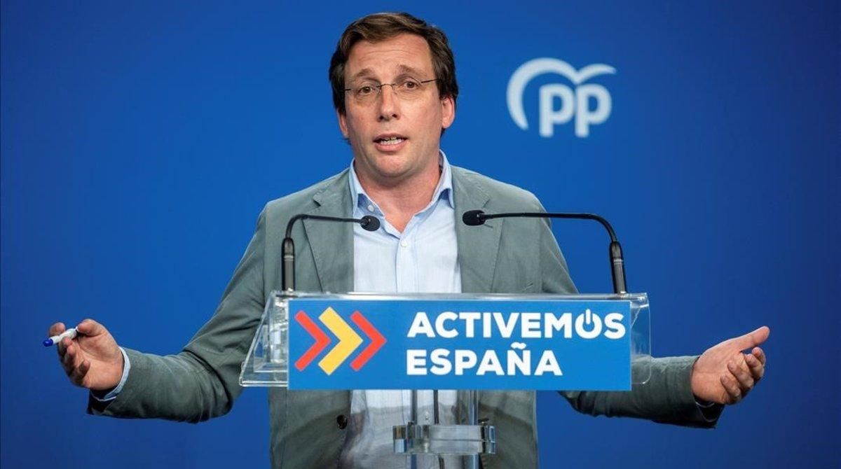 José Luis Martínez-Almeida, el pasado lunes 31 de agosto, en su primera rueda de prensa como portavoz nacional del PP. José Luis Martínez-Almeida, el pasado lunes 31 de agosto, en su primera rueda de prensa como portavoz nacional del PP.