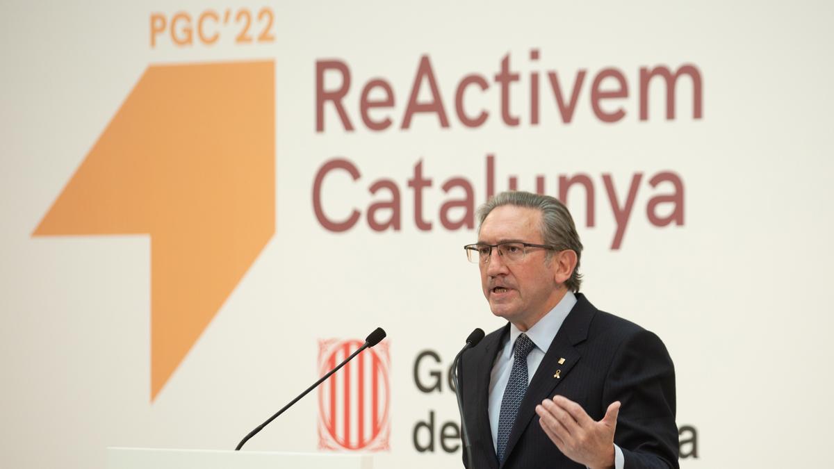 El conseller de Economía, Jaume Giró, presentando los Presupuestos.