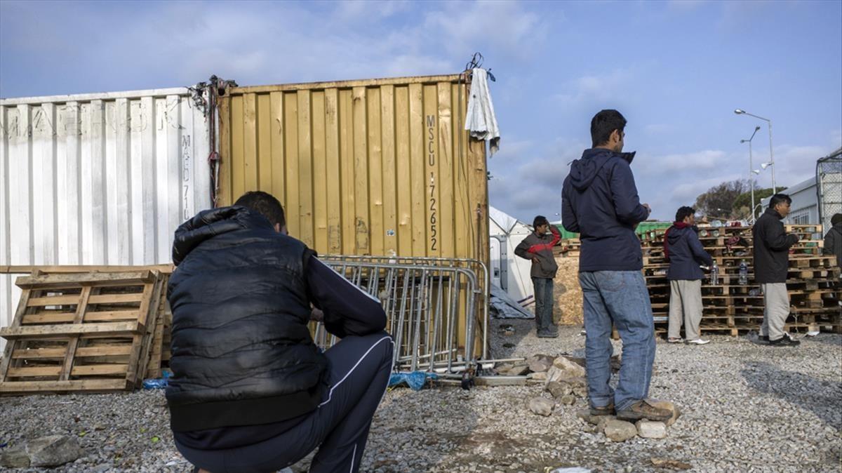 El campo de refugiados de Moria, en la isla de Lesbos (Grecia), el pasado febrero.