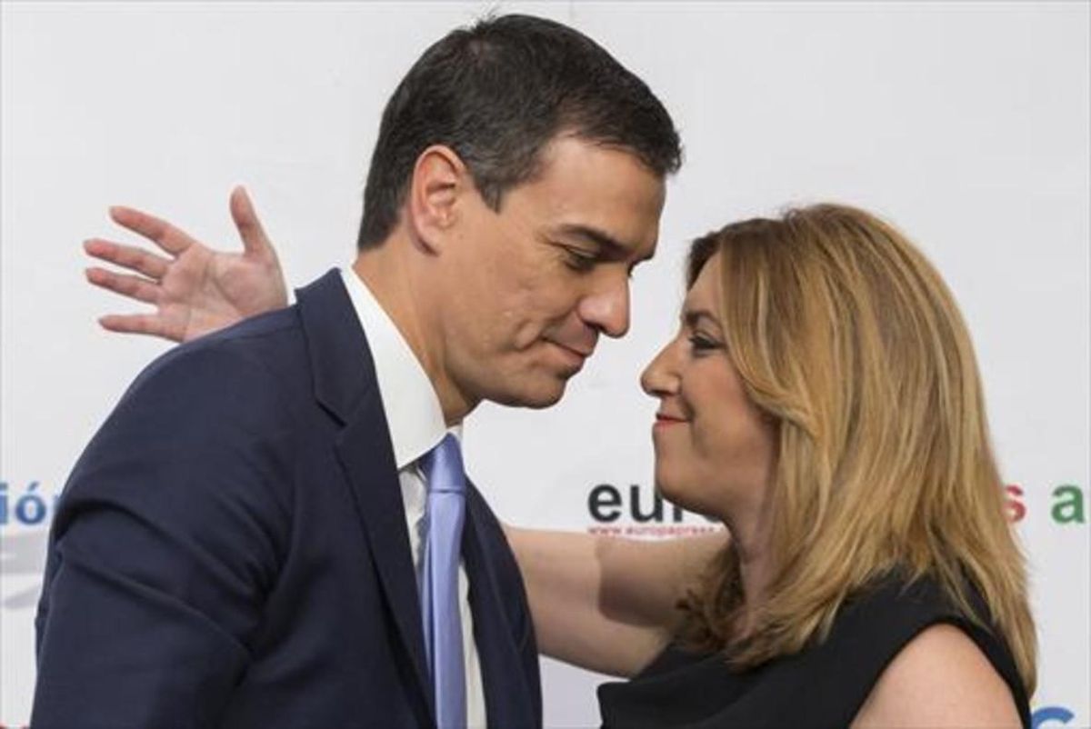 Pedro Sánchez y Susana Díaz. Pedro Sánchez y Susana Díaz.