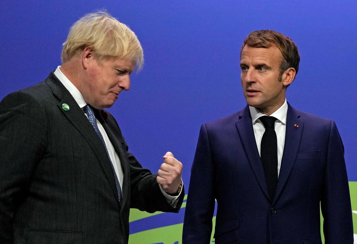 Boris Johnson y Emmanuel Macron. 