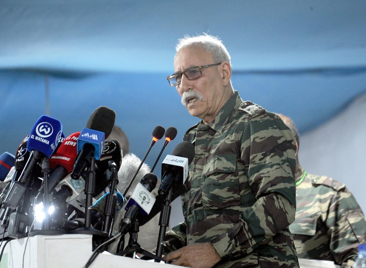 El líder del Frente Polisario, Brahim Ghali, durante una intervención en diciembre de 2022.
