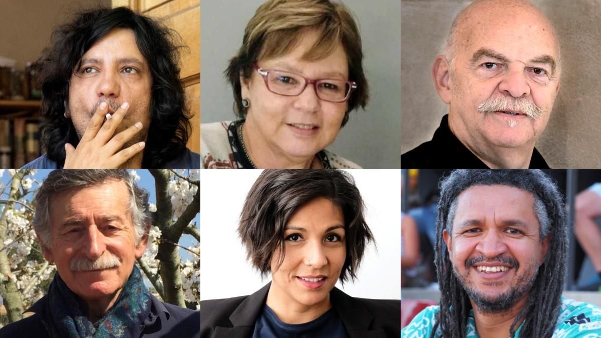 Los escritores Alejandro Zambra, Piedad Bonnett, Martín Caparrós, Mario Satz, Ale Oseguera y Wílmar Cabrera. Los escritores Alejandro Zambra, Piedad Bonnett, Martín Caparrós, Mario Satz, Ale Oseguera y Wílmar Cabrera.