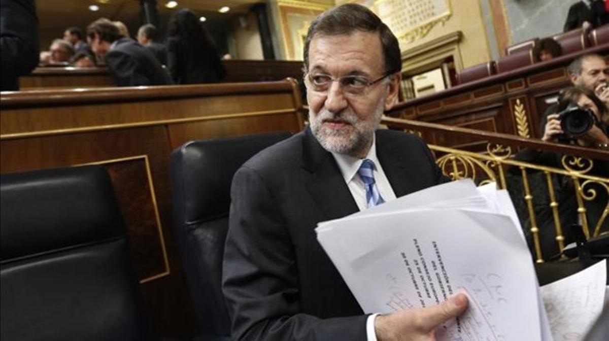 Rajoy, este miércoles, en el Congreso.