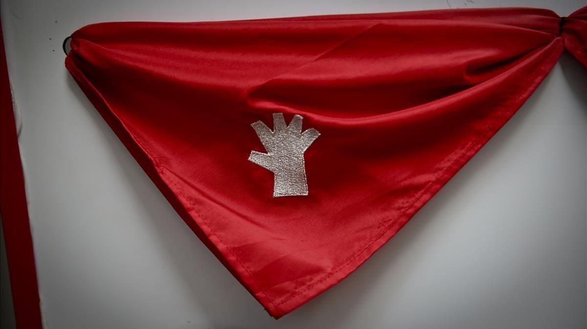 La mano, símbolo contra las agresiones sexuales en los Sanfermines. La mano, símbolo contra las agresiones sexuales en los Sanfermines.