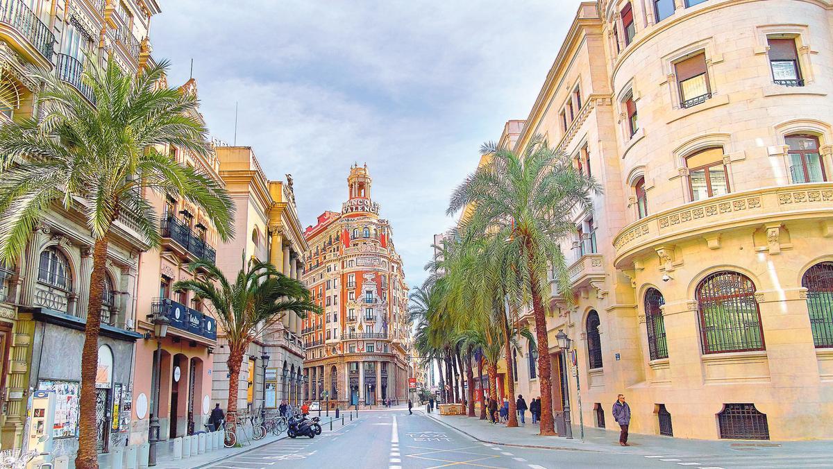 El centro de Valencia, sin coches. El centro de Valencia, sin coches.