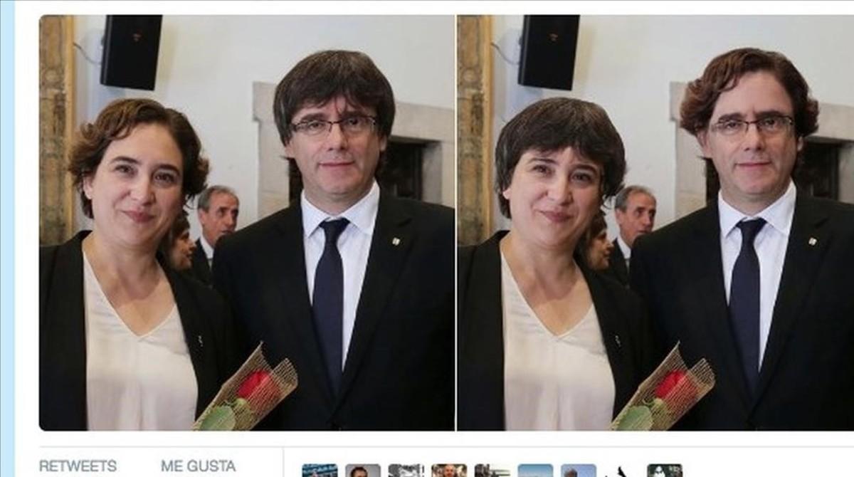 Un meme sobre el nuevo peinado de Carles Puigdemont.  