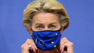La presidenta de la Comisión Europea, Ursula von der Leyen, este jueves en Bruselas.