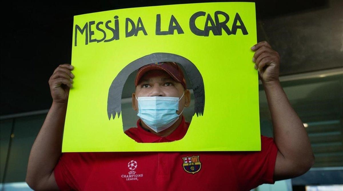 Un aficionado culé recibió así al padre de Leo Messi. Un aficionado culé recibió así al padre de Leo Messi.
