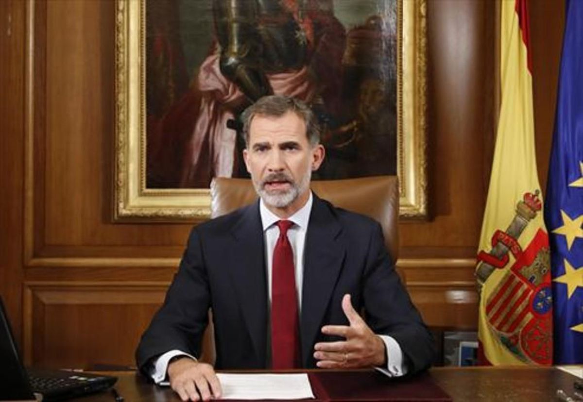 Felipe VI, en un momento de su discurso. Felipe VI, en un momento de su discurso.