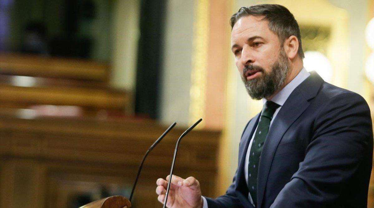 El presidente de Vox, Santiago Abascal, en el Congreso de los Diputados. El presidente de Vox, Santiago Abascal, en el Congreso de los Diputados.