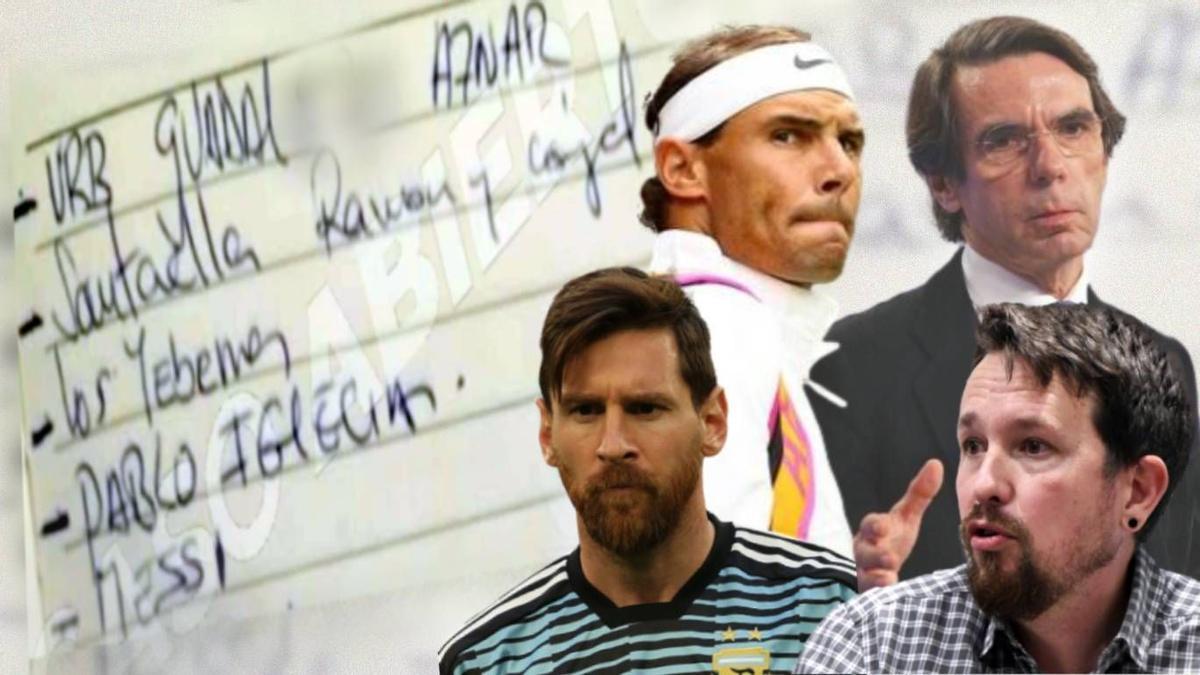 La llibreta dels lladres que robaven en xalets de famosos: «Rafael Nadal, Messi, Aznar, Pablo Iglesias...»