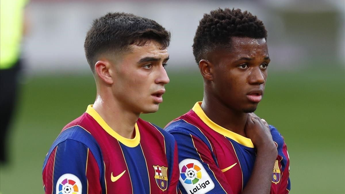 Pedri y Ansu Fati, en el clásico. Pedri y Ansu Fati, en el clásico.