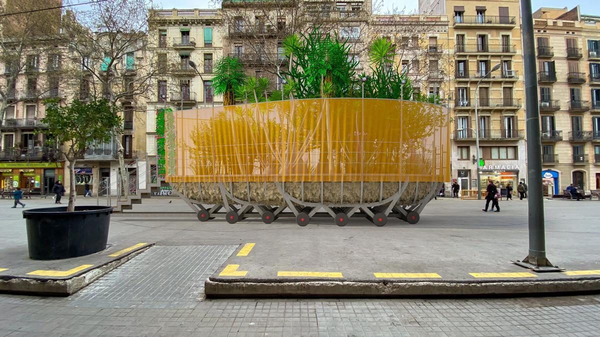 El estudio de paisajismo Lea Atelier y el estudio de arquitectura Takk instalarán el ’Arca de la Convivencia’, un jardín móvil, en la plataforma de la ronda de Sant Antoni.