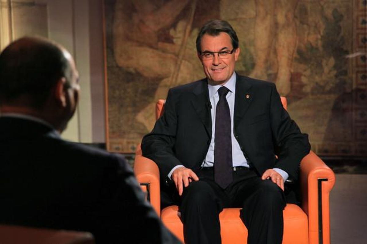 El presidente de la Generalitat, Artur Mas, durante la entrevista en el programa ’Àgora’, de TV-3. El presidente de la Generalitat, Artur Mas, durante la entrevista en el programa ’Àgora’, de TV-3.